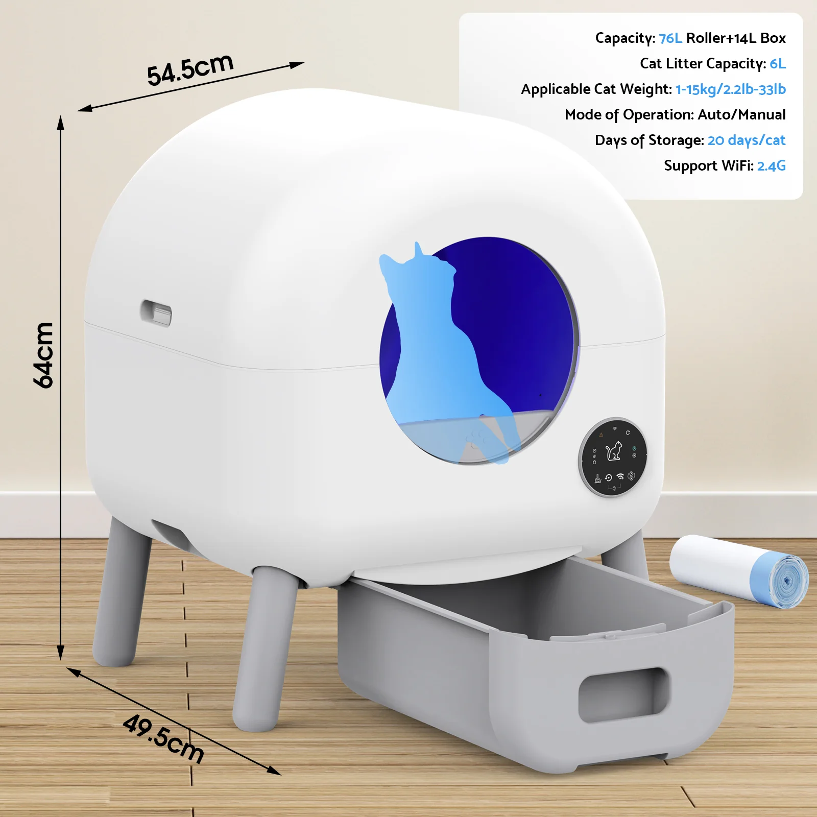 Smart Cat Litter Box Automatic Self Cleaning