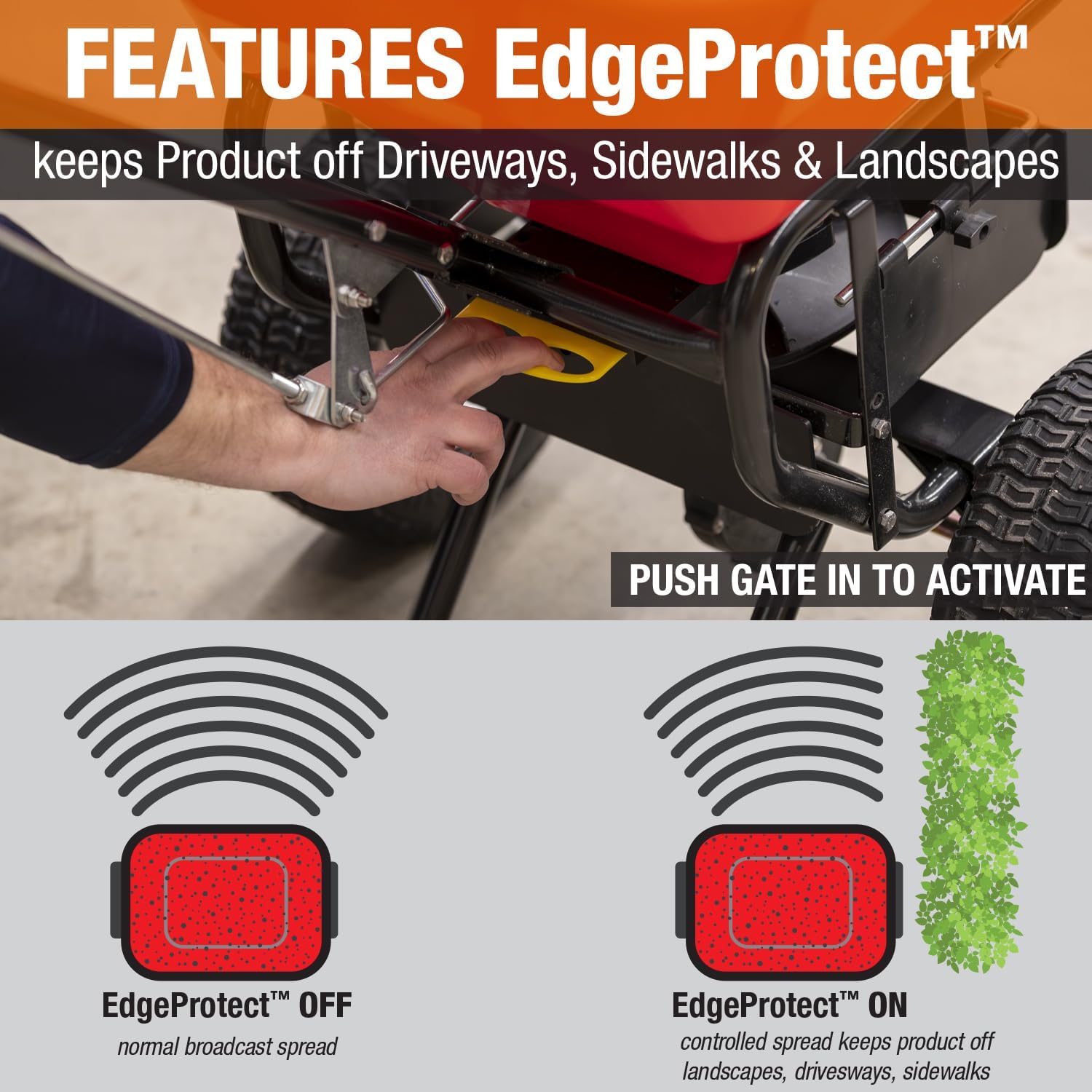 Multi-Purpose Walk Behind Push Spreader 3039632R Grounds Keeper, 100 Pound Capacity, Multi Use Tool for Grass Seed, Salt, De-Icer, Fertilizer and Seeds