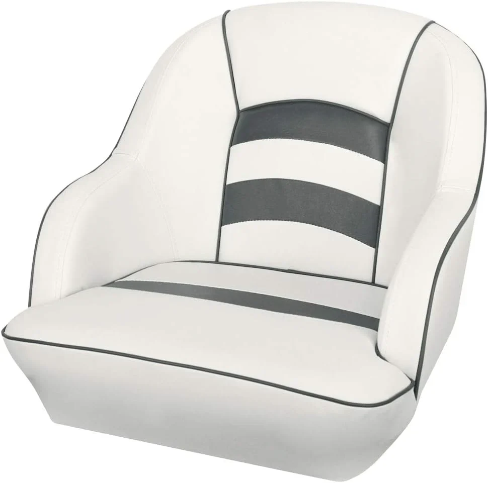 Bucket Pontoon Boat Seat (White/Blue)