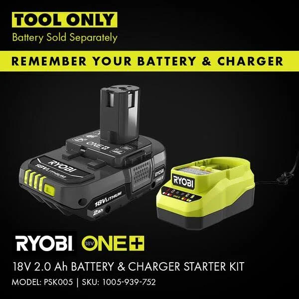 RYOBI ONE+ 18V Cordless Combo Kit: High Pressure Inflator & LED Light