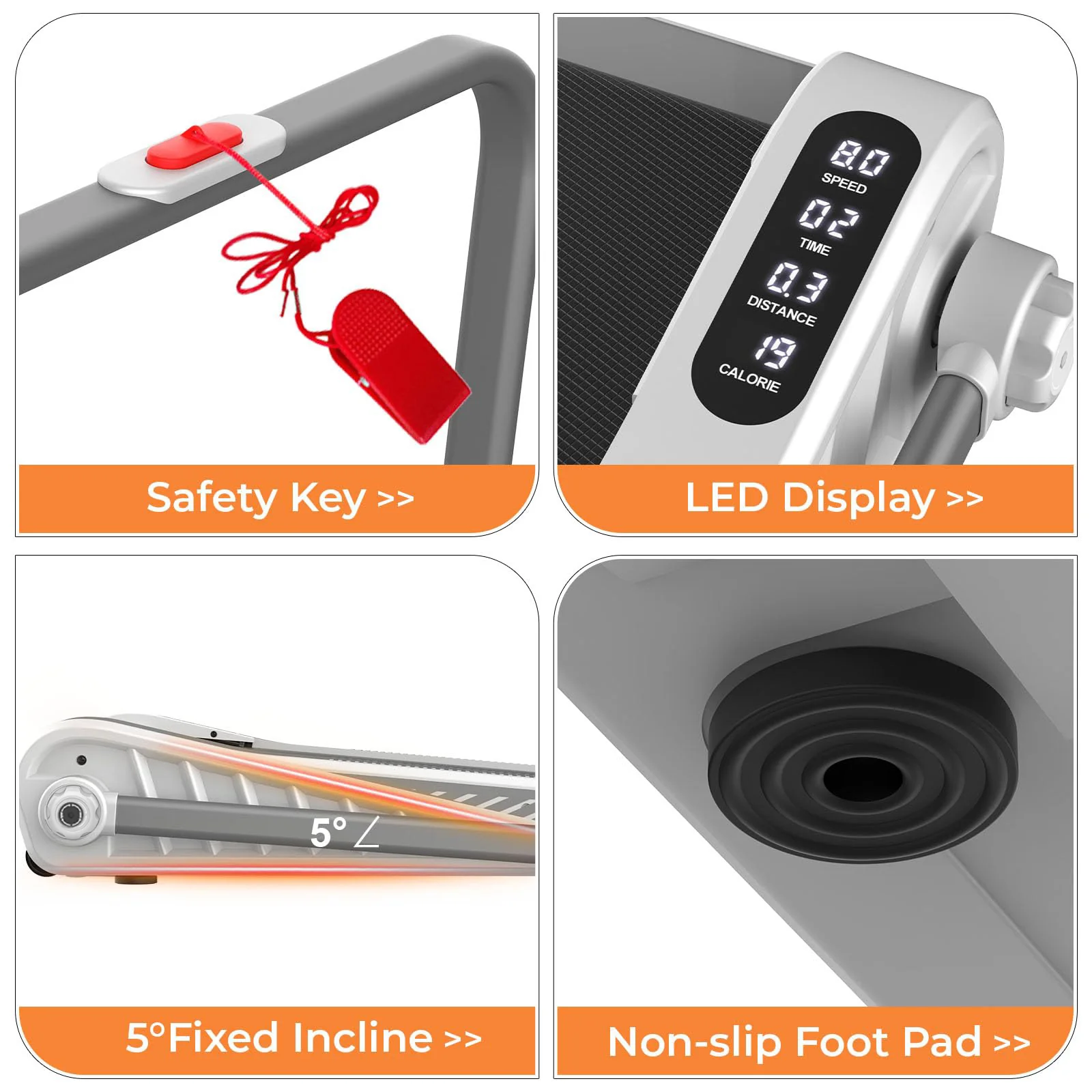 Treadmill Compact Walking Pad Silver