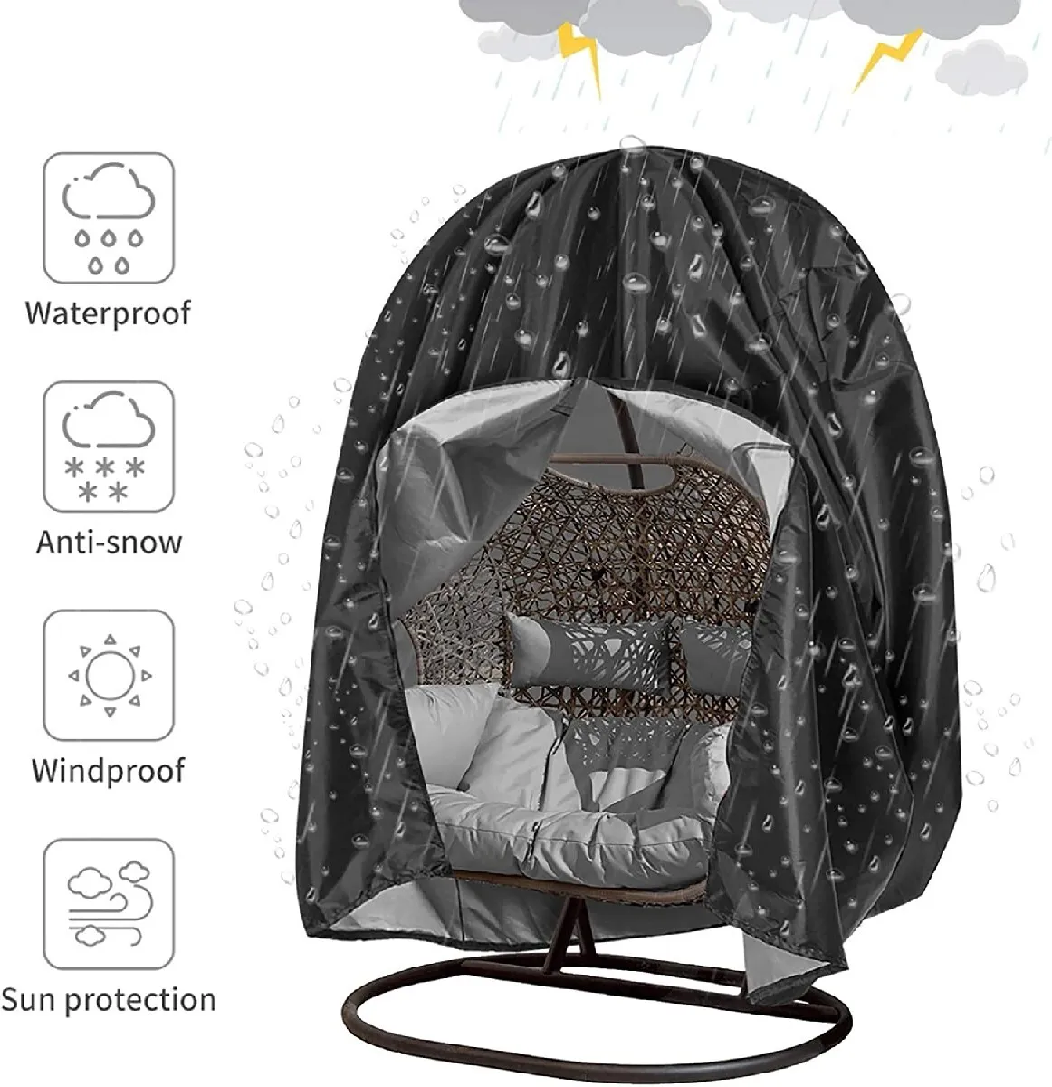 2025 Patio wicker swing chair