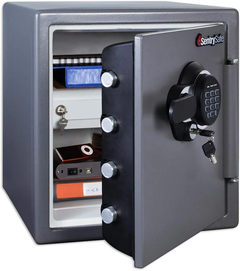 Key Lock Box, Outdoor Lock Box Bundle with SentrySafe Fireproof and Waterproof Safe, 1.23 Cubic Feet