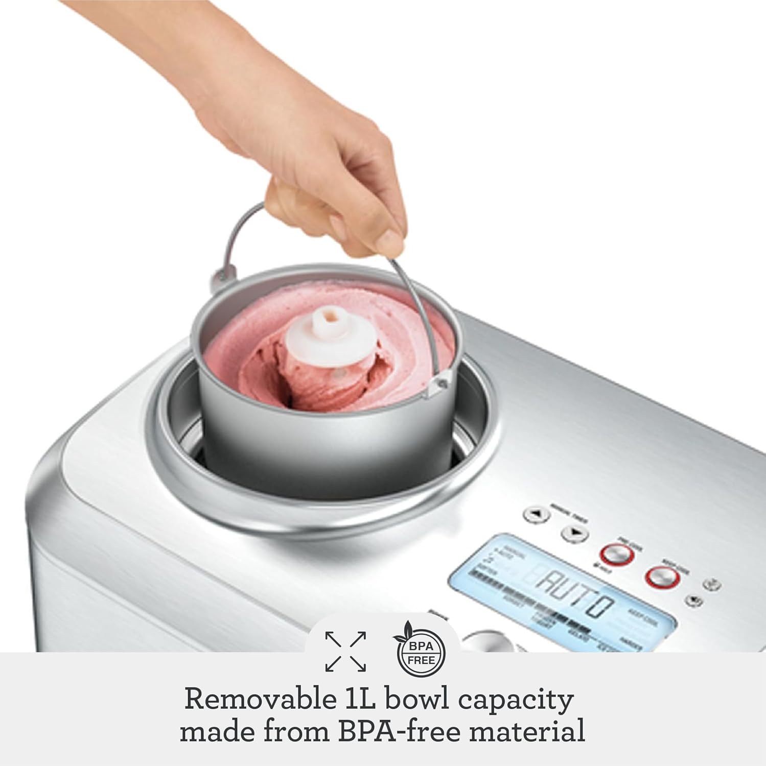 Breville the Smart Scoop Ice Cream Maker, Brushed Stainless Steel BCI600BSS