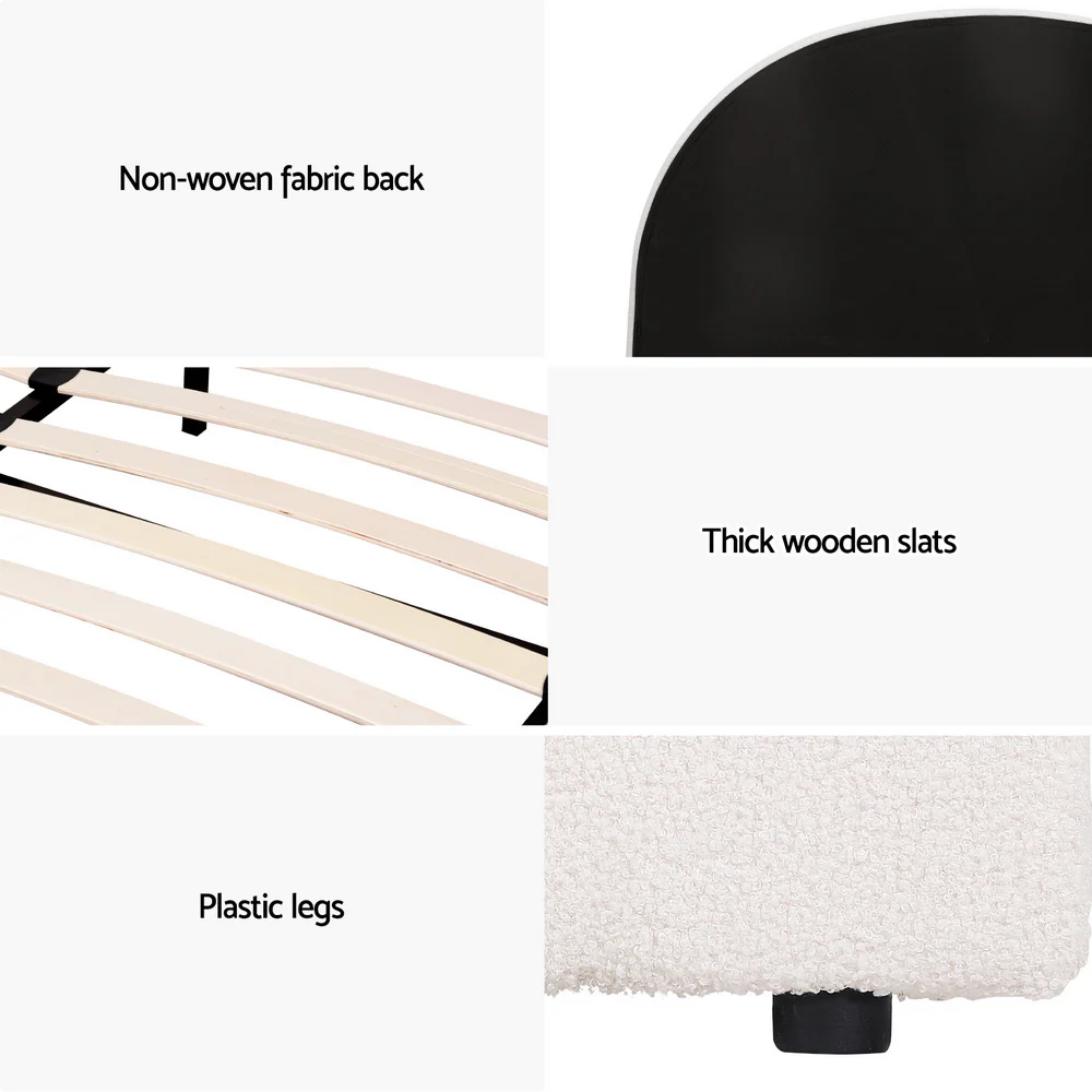 Artiss Bed Frame Gas Lift Strorage Beds Base Platform Boucle Fabric Double ELLA