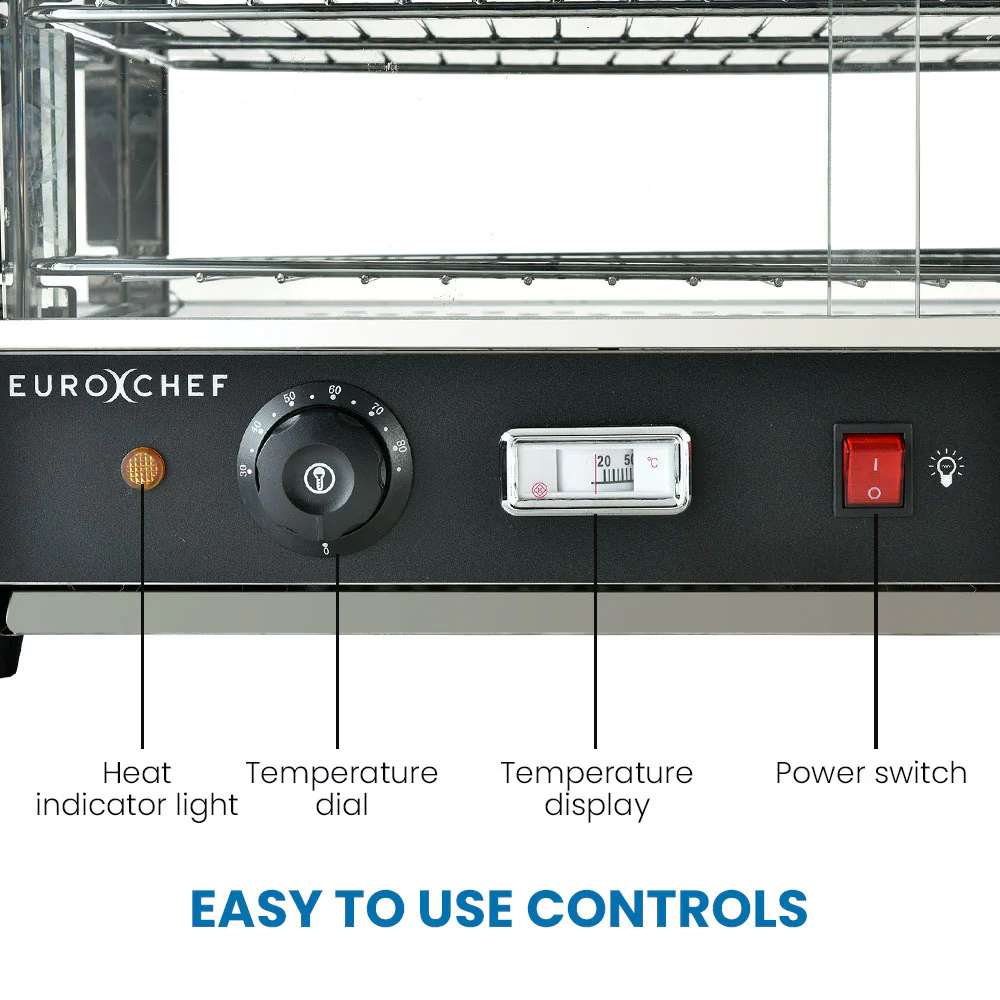 EUROCHEF Electric Food Warmer Display, 1000W, 4-Tier Stainless Steel
