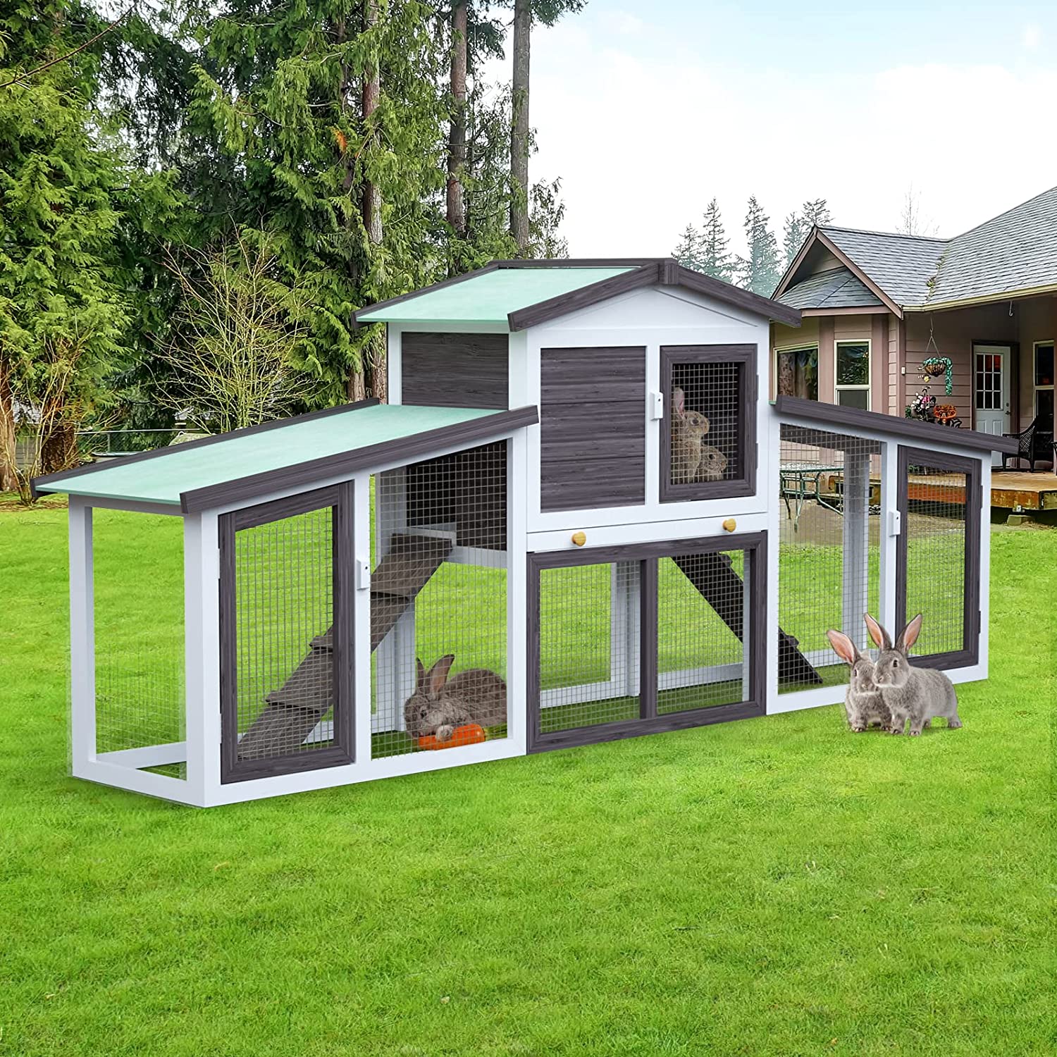 Rabbit Hutch Chicken Coop 2 Level