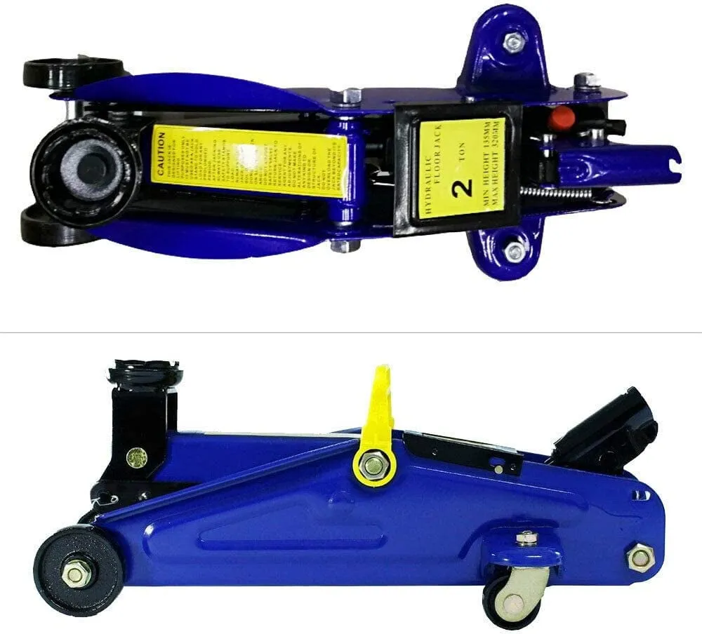 2T Floor Jack Car Trolley Jack Hydraulic Jack Quick Lift Jack with 2pcs Axle Stands 3 Ton