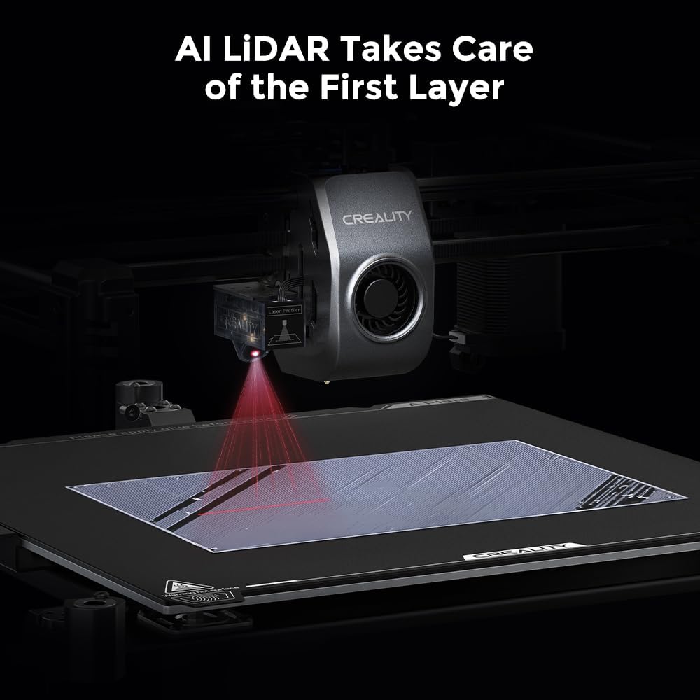 2024 New Version Creality K1C 3D Printer, 600mm/s Fast Printing Speed and Clog-free Direct Extruder, Support 300�� Printing and Carbon Fiber Filament, Auto Leveling and AI Camera 8.66*8.66*9.84 inch