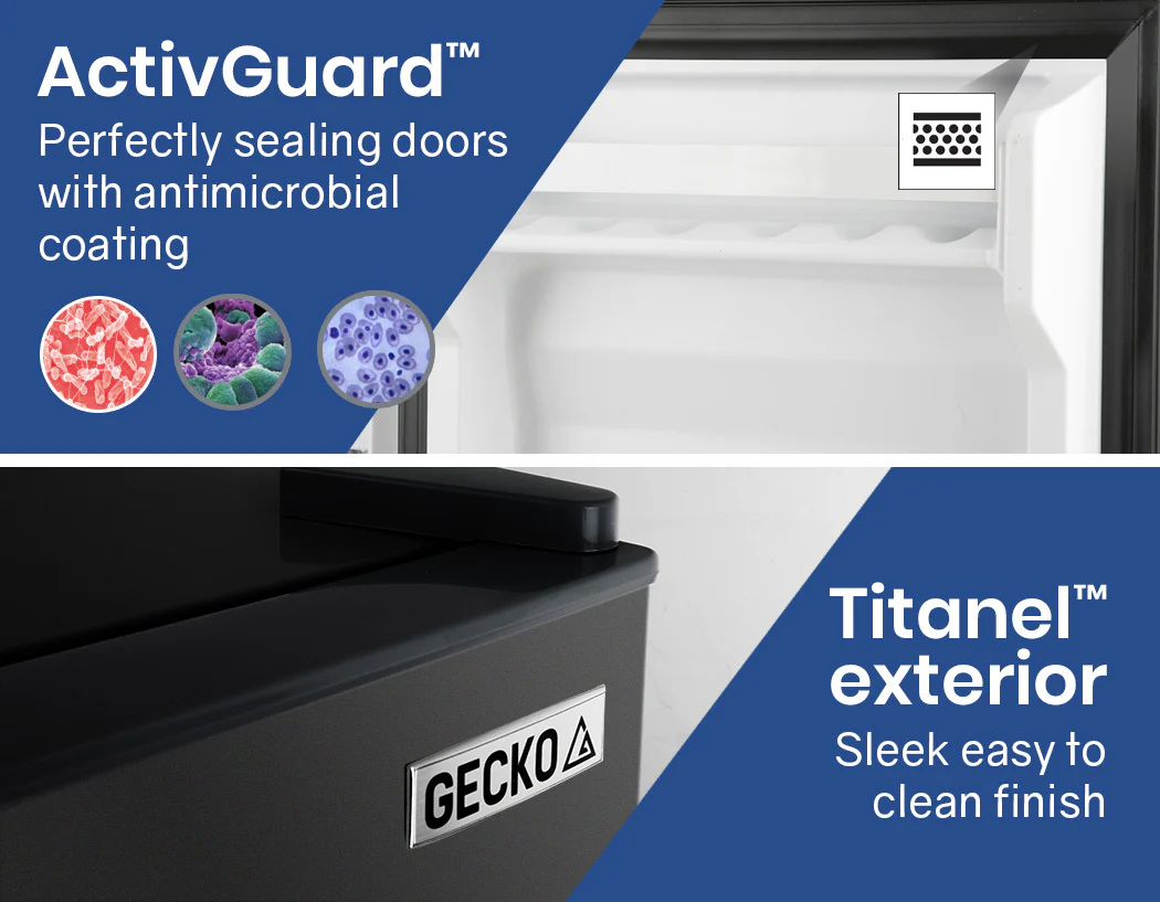 GECKO 95L Portable Upright Fridge Refrigerator 12V/24V/240V Caravan Motorhome