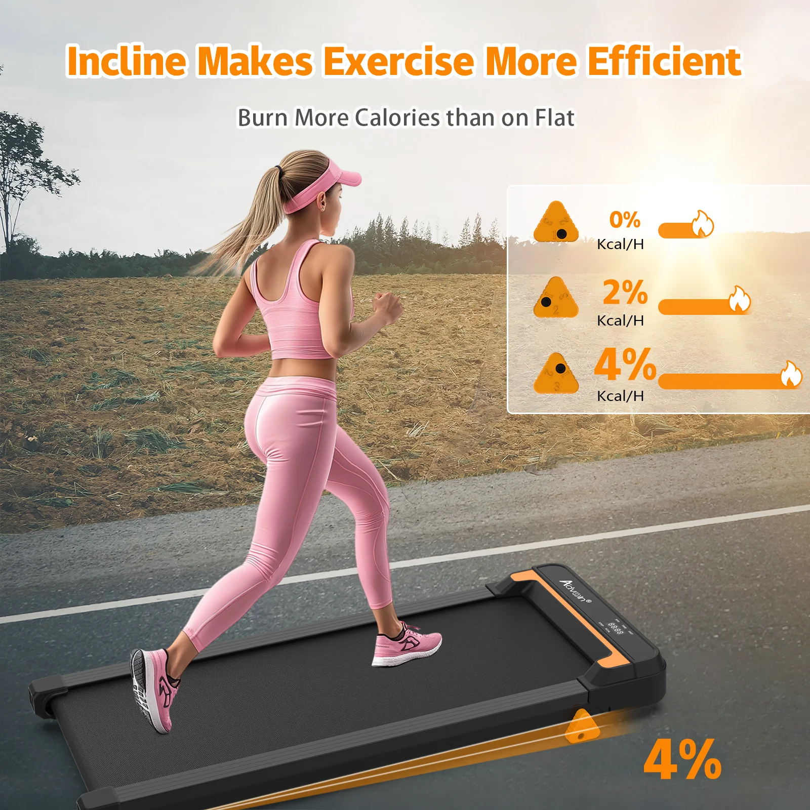 Walking Pad Manual Incline Treadmill