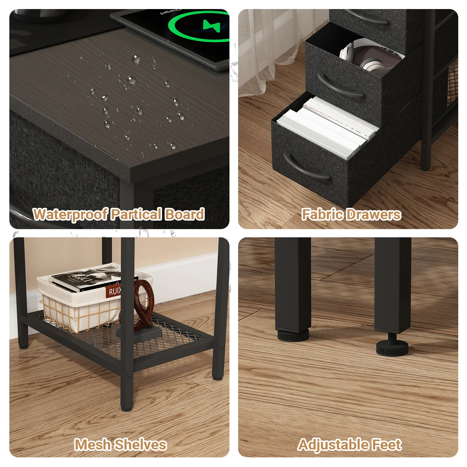 Gaming Desk with LED Lights with Monitor Stand 120cm