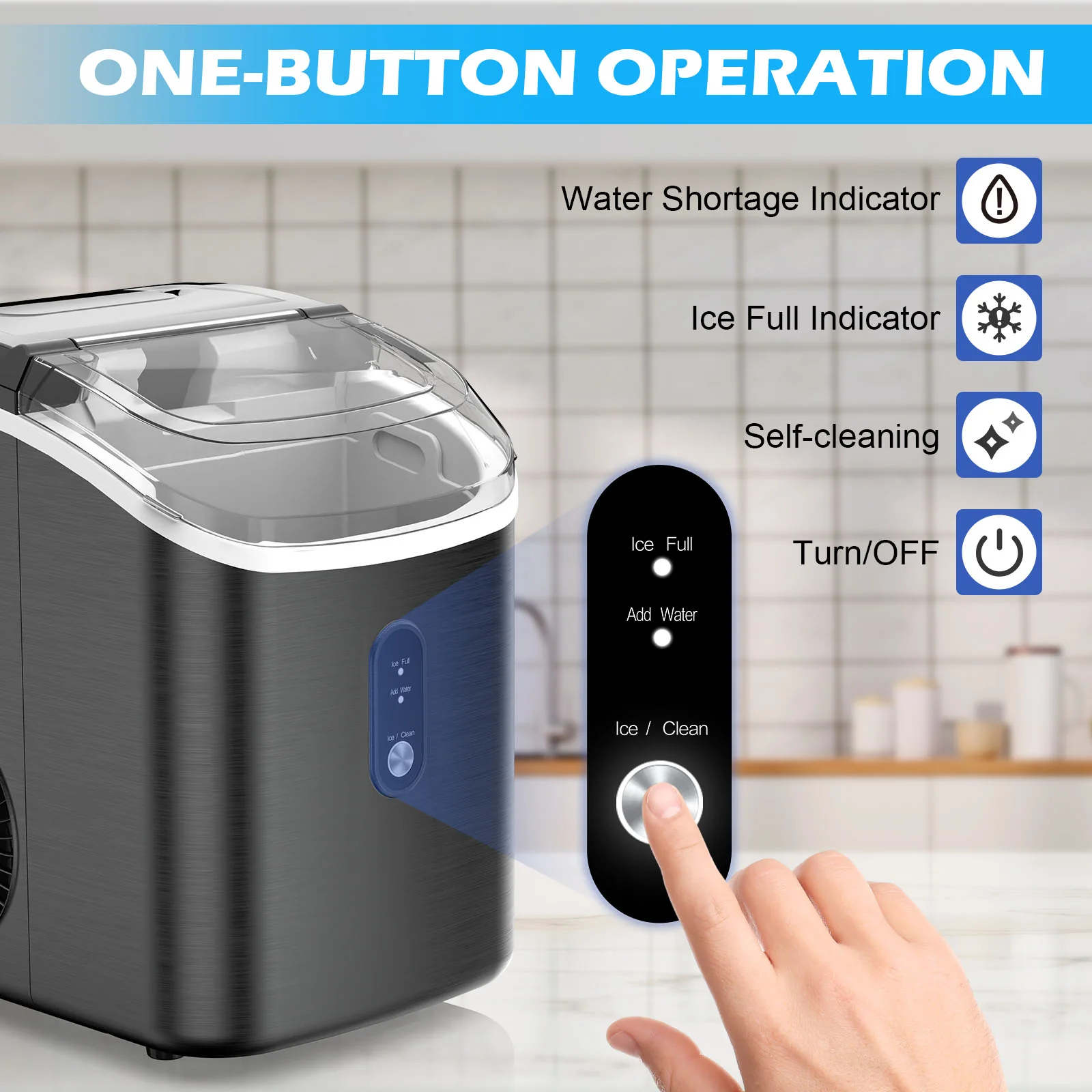 Nugget Ice Maker Countertop Portable Ice Machine
