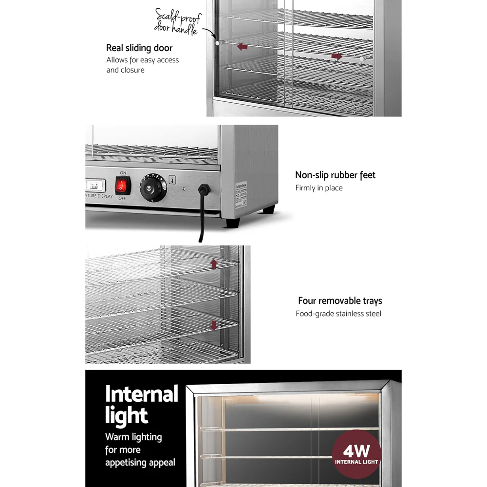 Devanti Commercial Food Warmer Hot Display Showcase Cabinet 64cm