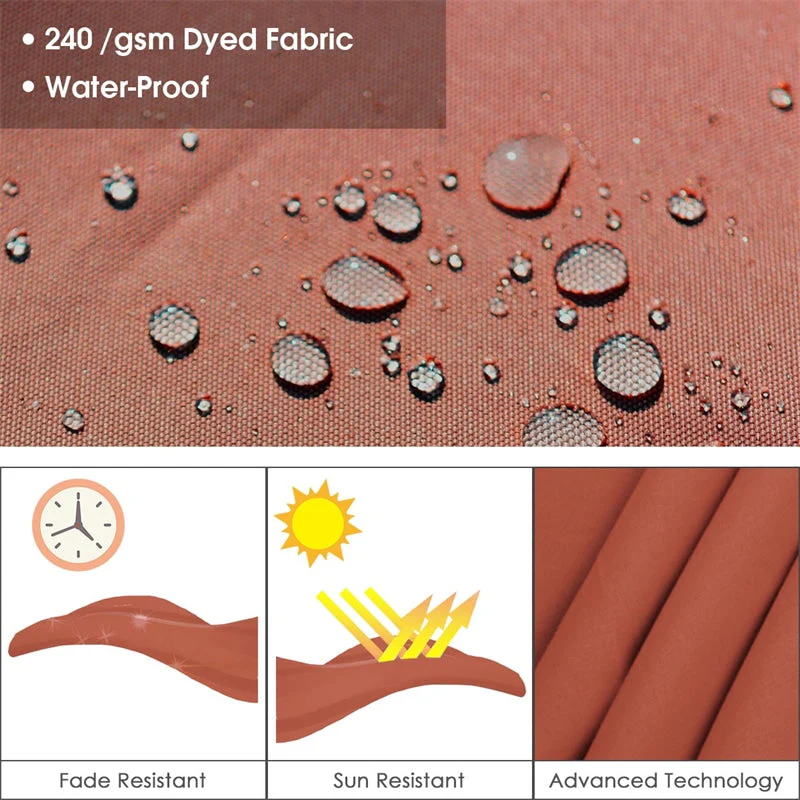 11 FT Patio Offset Cantilever Umbrella 360�� Rotation Tilt with Cross Base & Crank Handle