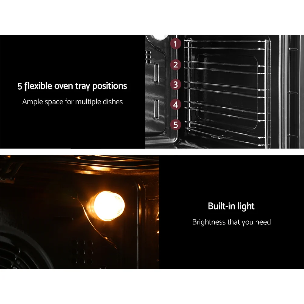 Devanti 60cm Electric Built In Wall Oven Stainless Steel