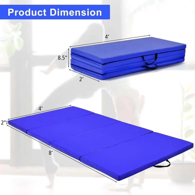 8' x 4' Anti-Tear Folding Gymnastics Mat for Yoga Fitness, 2