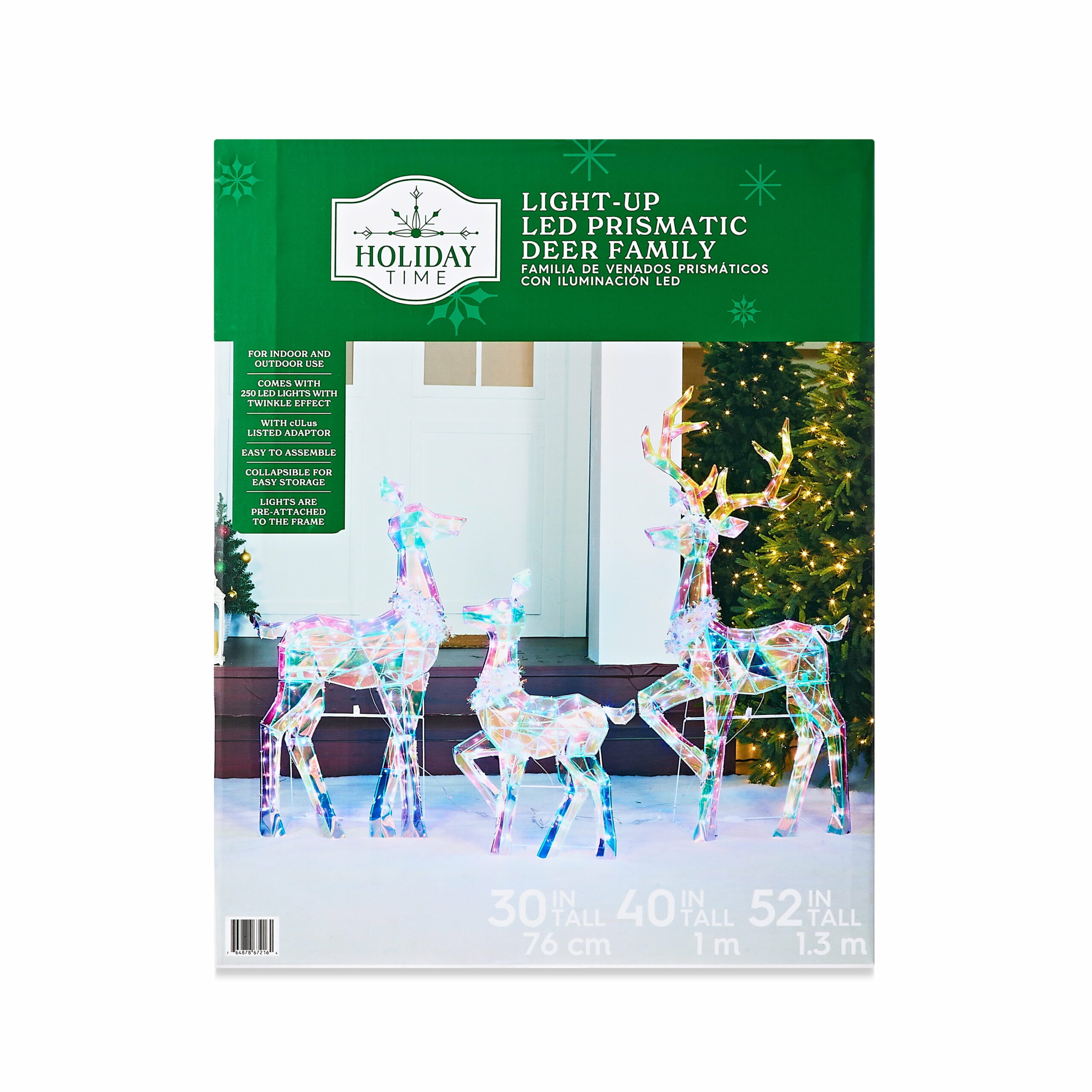 Holiday Time 3-Piece LED Prismatic Polygon Deer Family Set �C Buck, Doe & Fawn for Indoor/Outdoor Decor