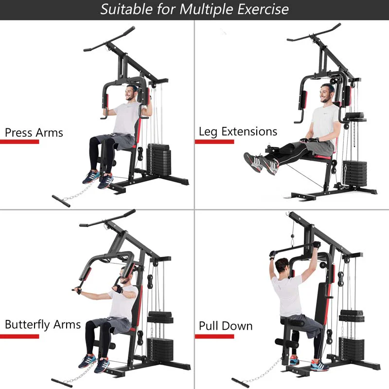Multifunctional Cross Trainer Exercise Workout Equipment Fitness Weight Strength Training Machine Home Gym System