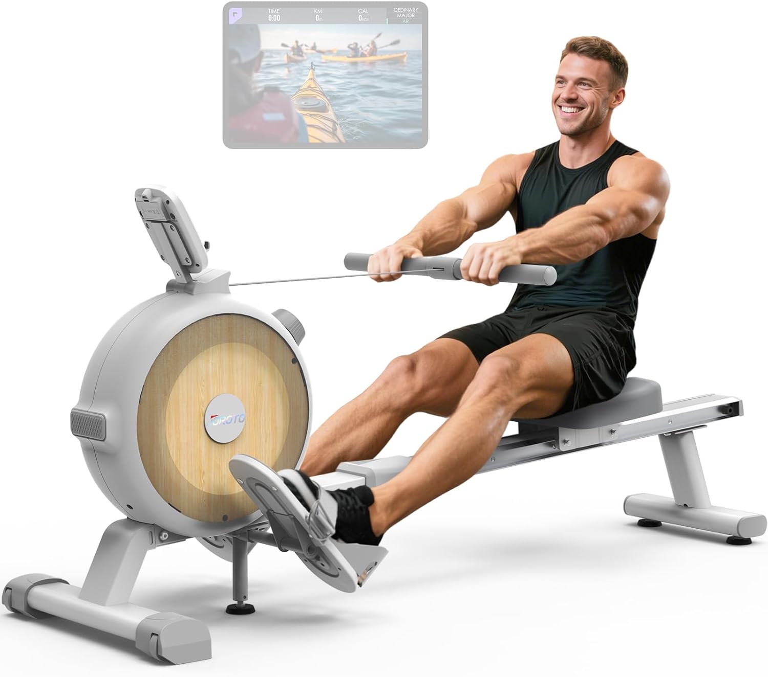 JOROTO Rowing Machines for Home Use,Magnetic Rower Machine 16 Levels of Resistance, 350LBS Weight Capacity with Bluetooth Monitor and Phone Holder