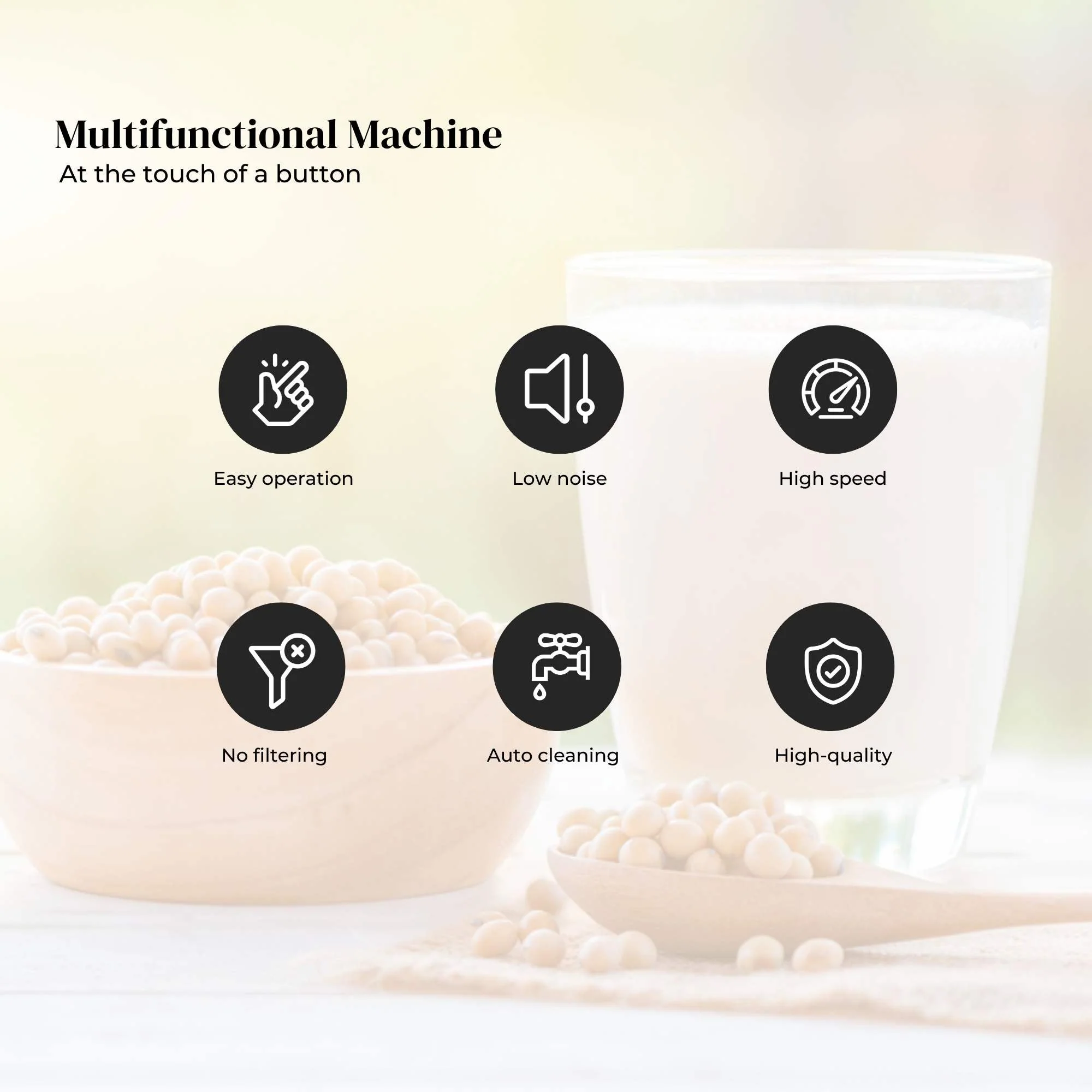 1.2L Electric Soy Bean Milk Maker Machine - Automatic Soya Almond Nut Blender