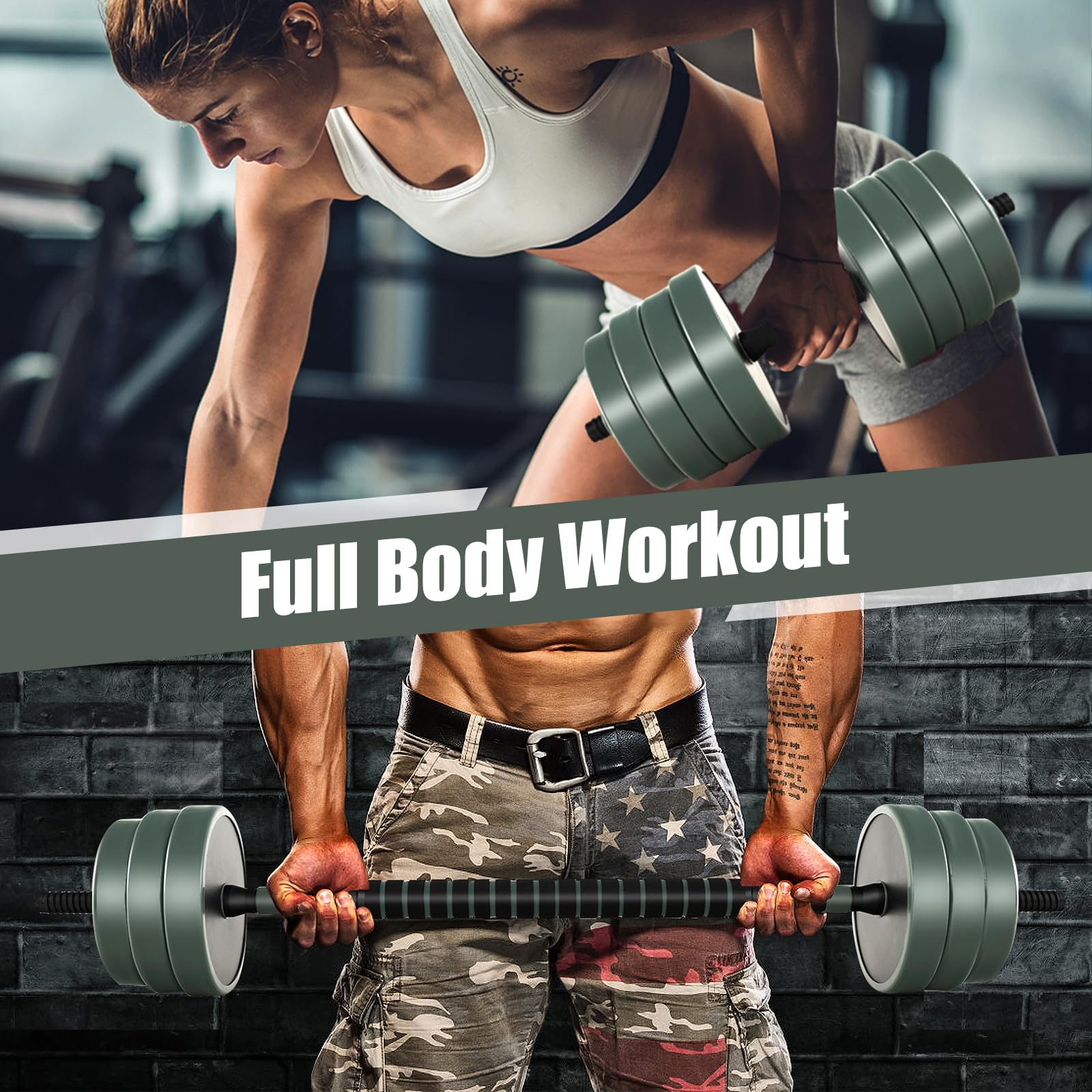 Adjustable Dumbbell Set, 92 LBS Free Weight Set w/Connector