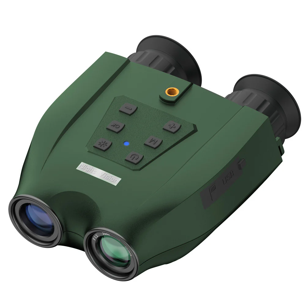 Green Professional HD Digital Night Vision Binoculars - 6X Optical Zoom, IR Illumination, Record 2.5K Video & 48MP Photos