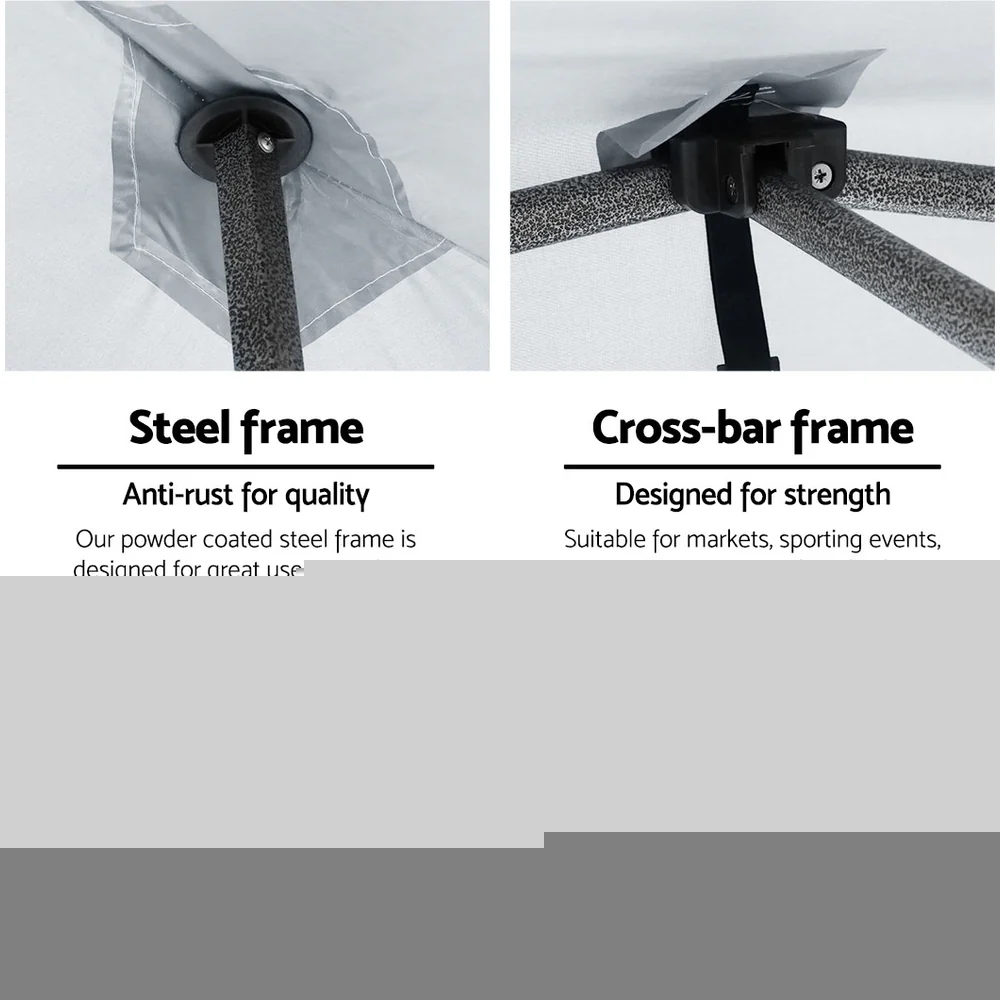 Instahut Gazebo Pop Up 3x4.5m w/Base Podx4 Marquee Folding Outdoor Wedding Camping Tent Shade Canopy White