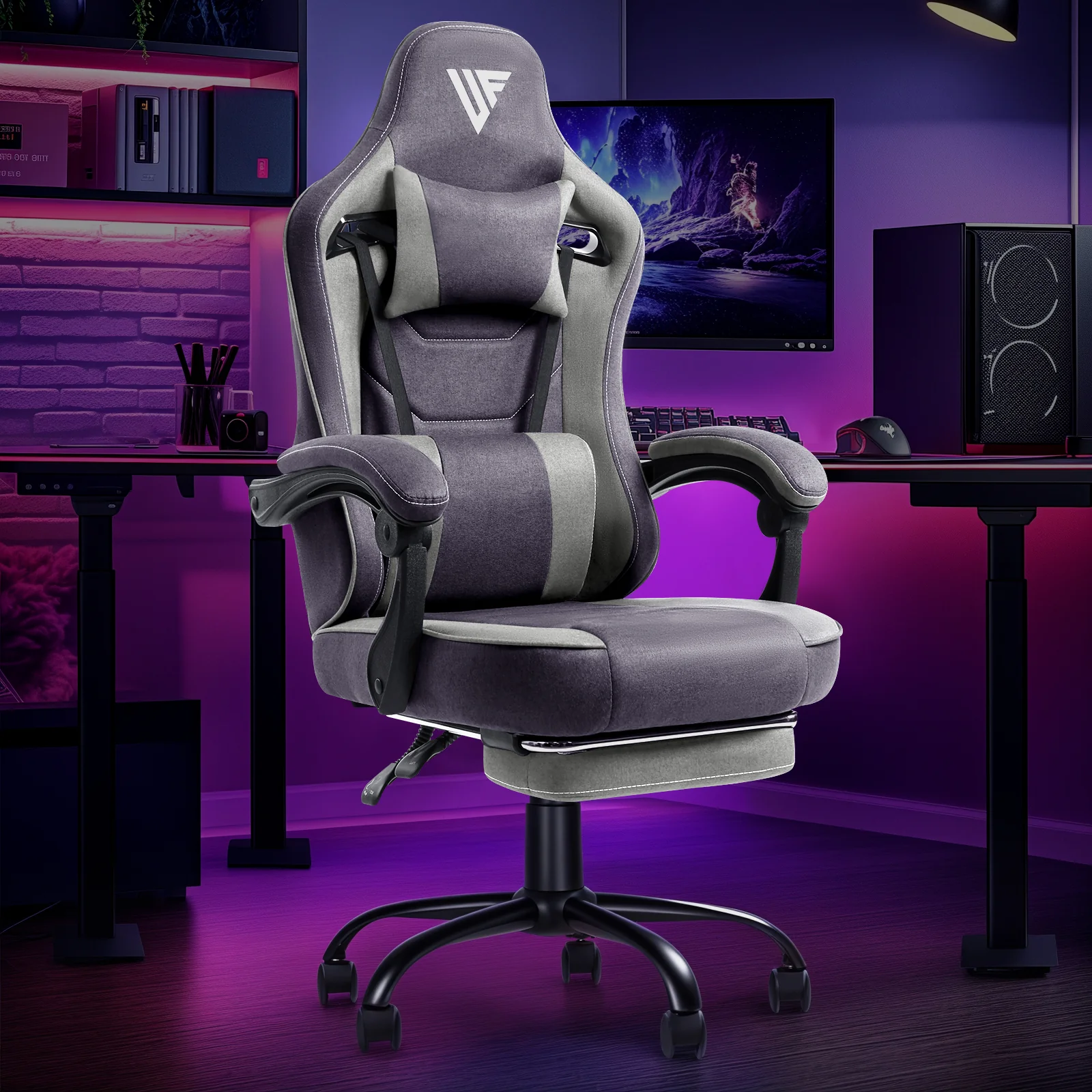 Ergonomic Gaming Chair with Footrest