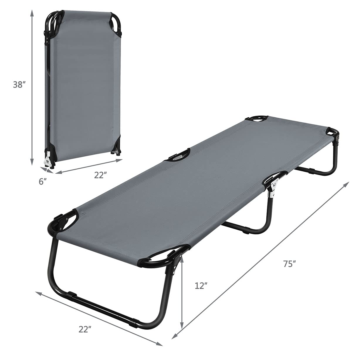 Folding Camping Cot, Heavy Duty Collapsible Foldable Bed