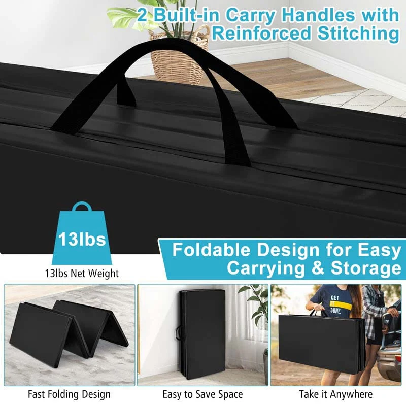 8' x 4' Anti-Tear Folding Gymnastics Mat for Yoga Fitness, 2