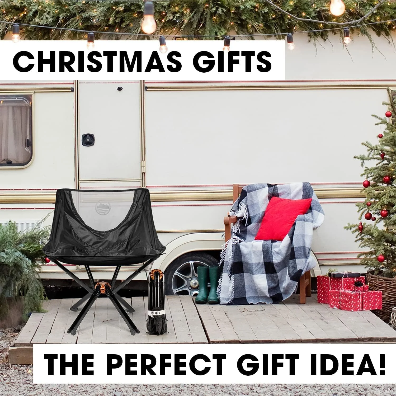 CLIQ Portable Folding Chair for Camping, Supports 300 Lbs