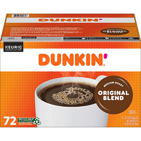 Dunkin�� Donuts Original Blend Coffee K-Cups, 72 Count, Keurig Compatible