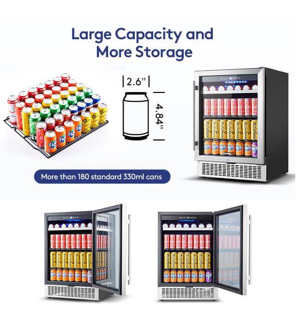 Beverage Refrigerator 24 Inch 180 Cans Beer Fridge