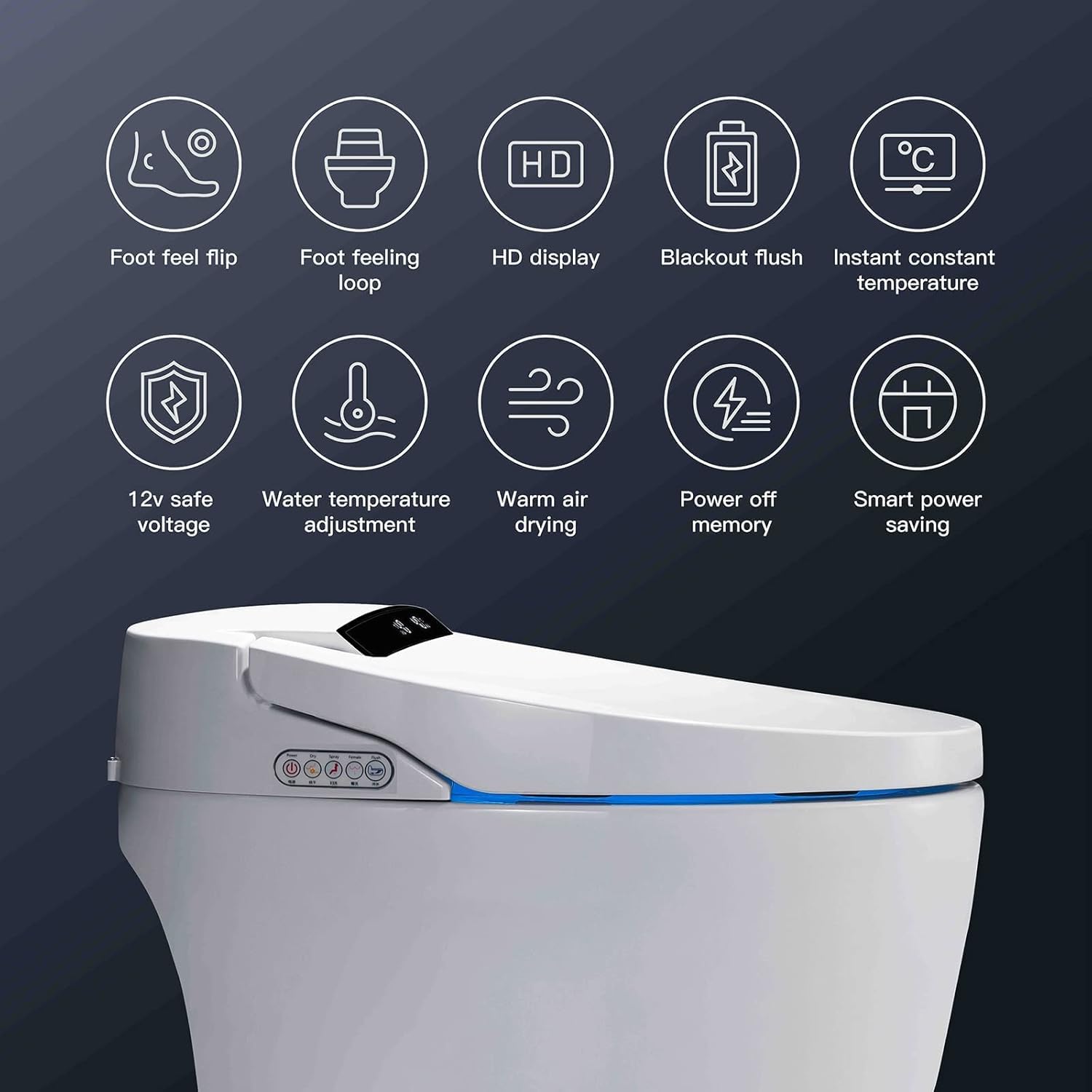 XEK Smart Toilet, One Piece Bidet Toilet for Bathrooms