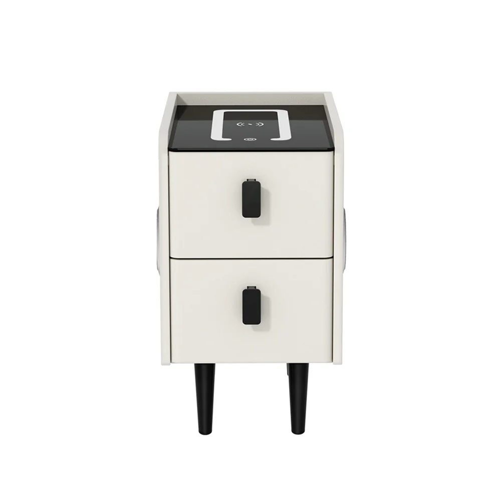 Artiss Smart Bedside Table with Wireless Charging - AIDA White