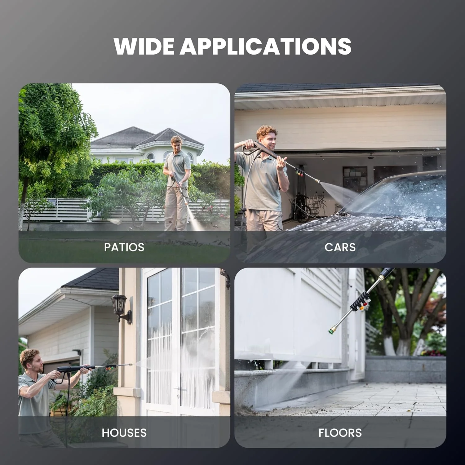 Giraffe Tools Grandfalls Pressure Washer, Max 2900 PSI, 2.2 GPM Electric Wall Mounted Power Washer with 100ft Retractable Hose, Foam Cannon, 4-Nozzles for Car/Driveways/Patios