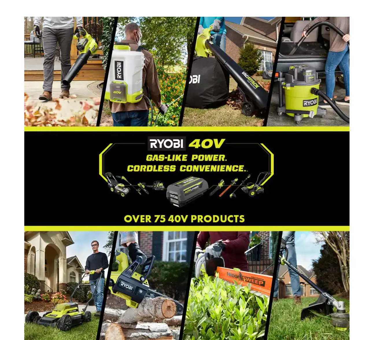 RY40451-2B 40V Vac Attack Cordless Leaf Vacuum/Mulcher with (2) 5.0 Ah Batteries and (1) Charger