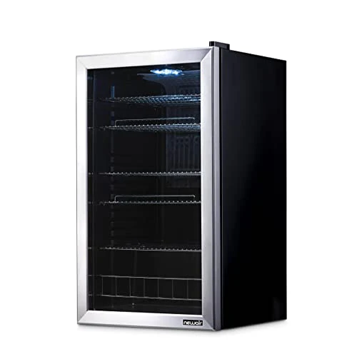 NewAir Beverage Refrigerator Cooler | 126 Cans Free Standing with Right Hinge Glass Door
