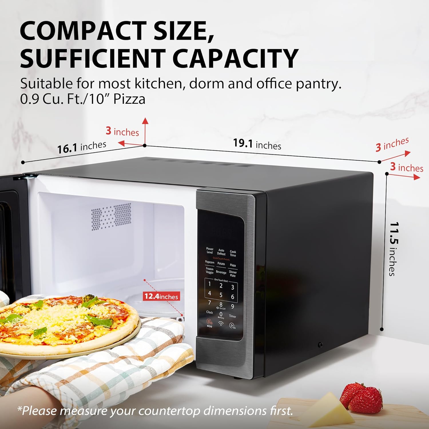 TOSHIBA 4-in-1 ML-EC42P(SS) Countertop Microwave Oven, Smart Sensor, Convection, Air Fryer Combo, Mute Function, Position Memory 13.6