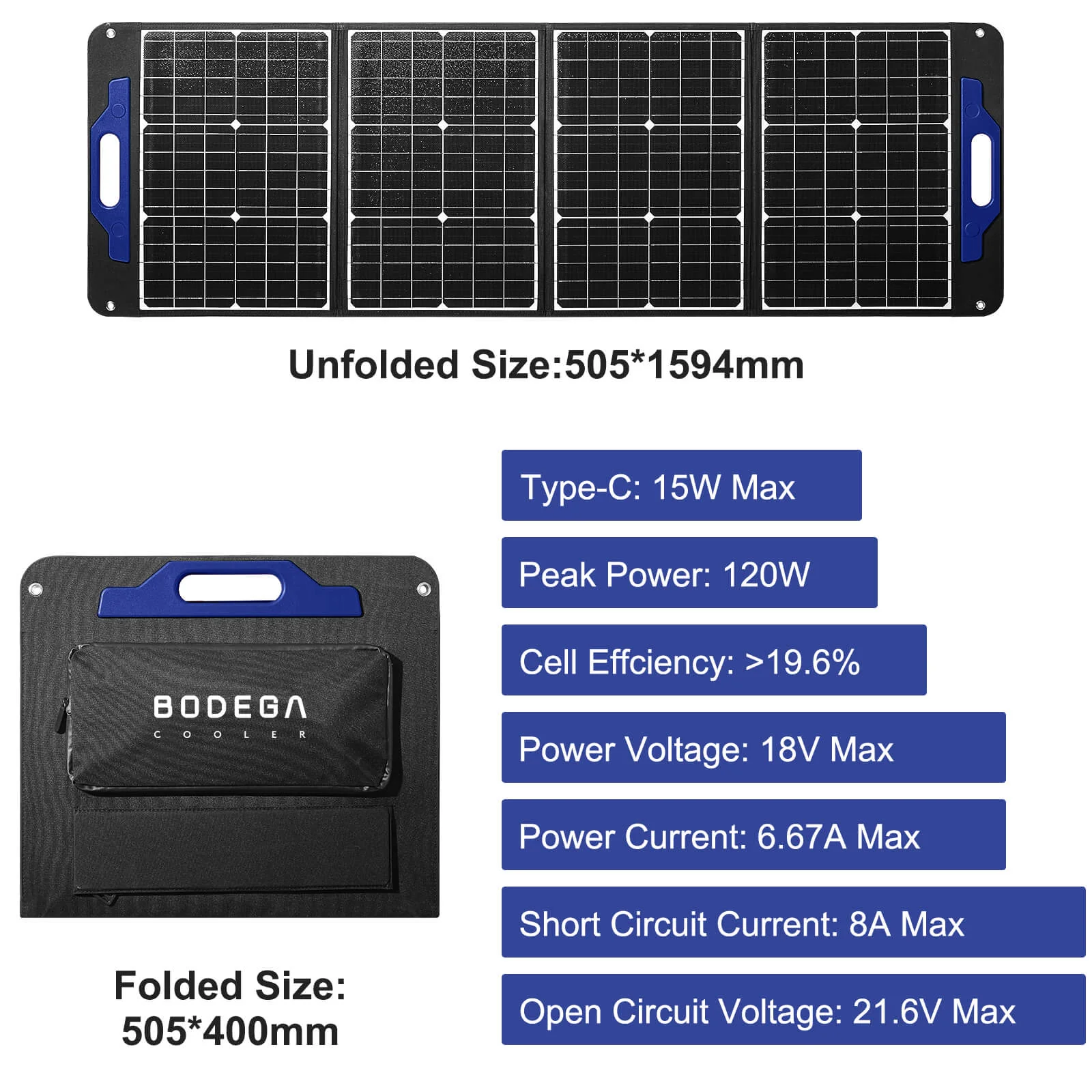 120W Portable Solar Panel Alternative Clean Source