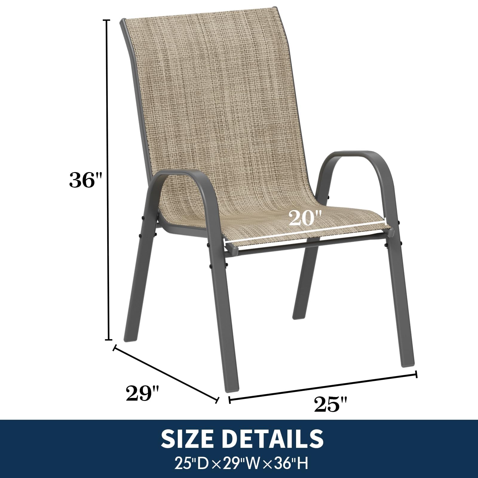 UDPATIO Patio Dining Chairs Set of 4