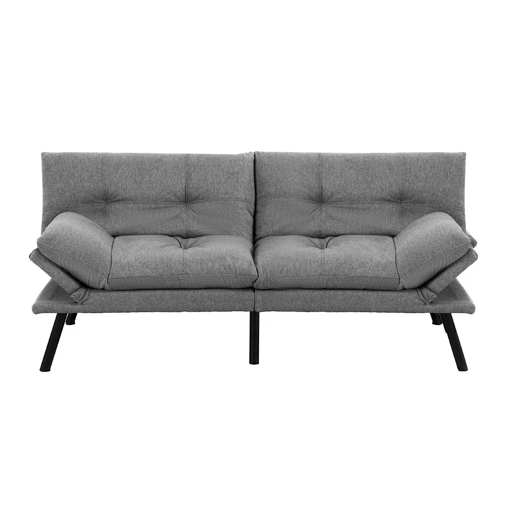 Artiss Sofa Bed Convertible 3 Seater Couch Recliner Lounge Chair Fabric Grey