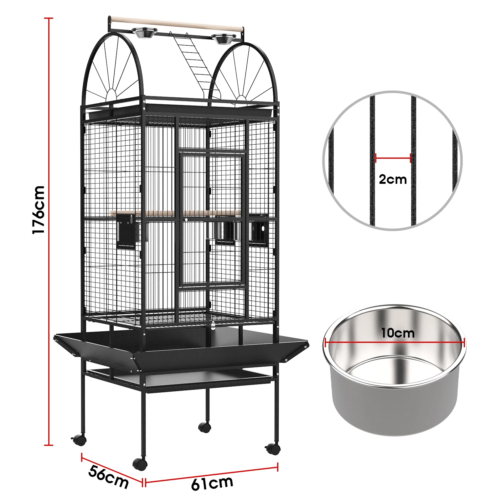 Large Bird Cage Top Ladder Parrot Aviary