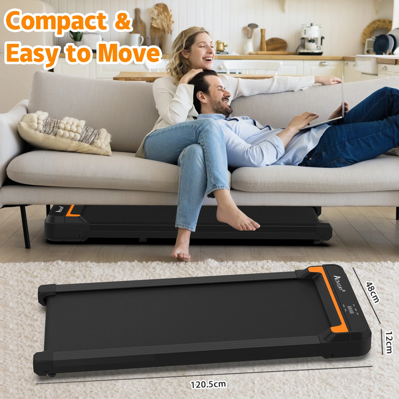 Walking Pad Under Desk Treadmill with LED Display