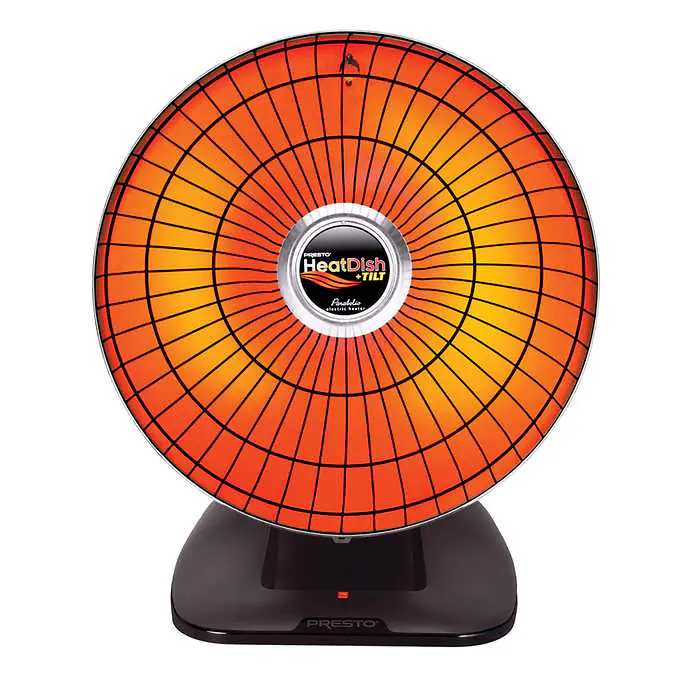 Presto HeatDish Plus Tilt Parabolic Heater, Energy-Efficient, Adjustable Tilt, 1000W