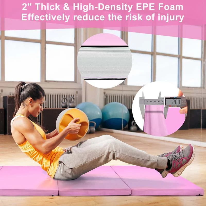 8' x 4' Anti-Tear Folding Gymnastics Mat for Yoga Fitness, 2