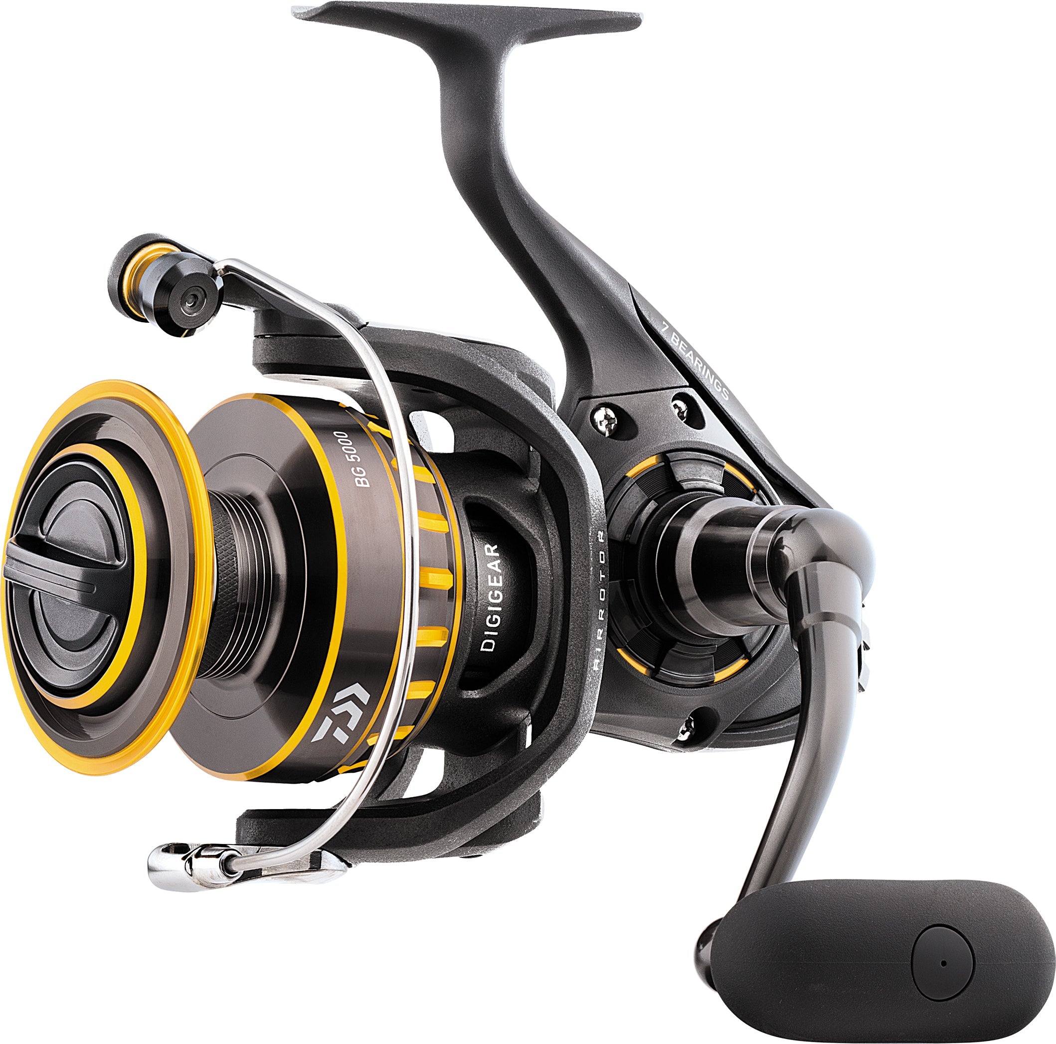 Daiwa BG Spinning Reel �C Black Anodized Aluminum, Digigear System, Air Rotor, Waterproof Drag for Freshwater & Saltwater Fishing