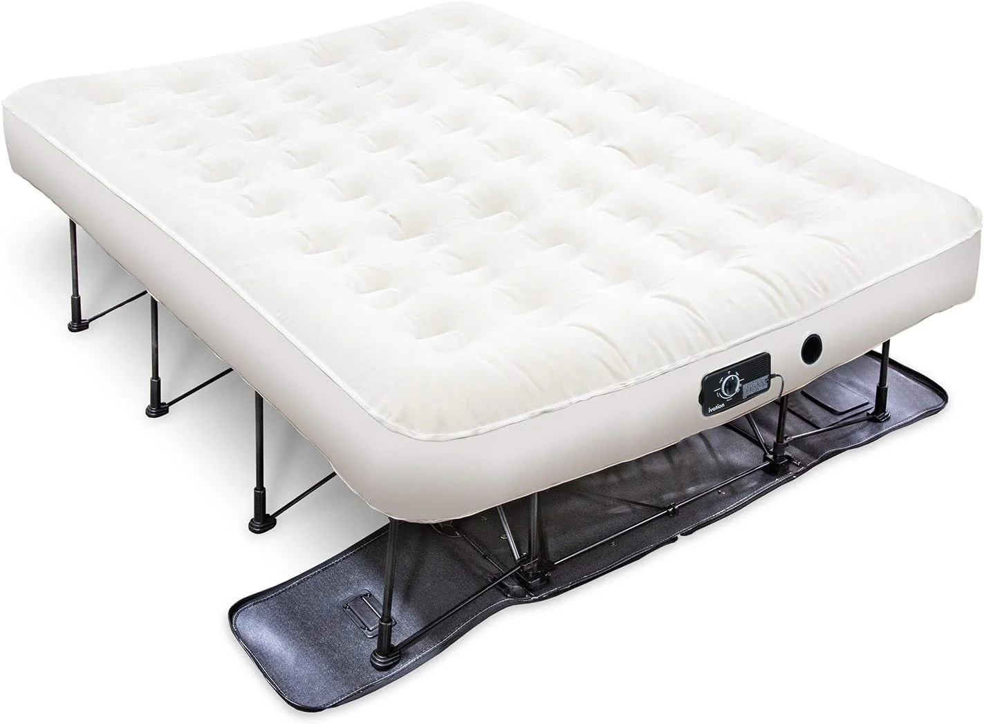 EZ-Bed (King) Air Mattress with Frame & Rolling Case, Self Inflatable, Blow Up Bed Auto Shut-Off, Comfortable Surface AirBed, Best for Guest, Travel, Vacation, Camping