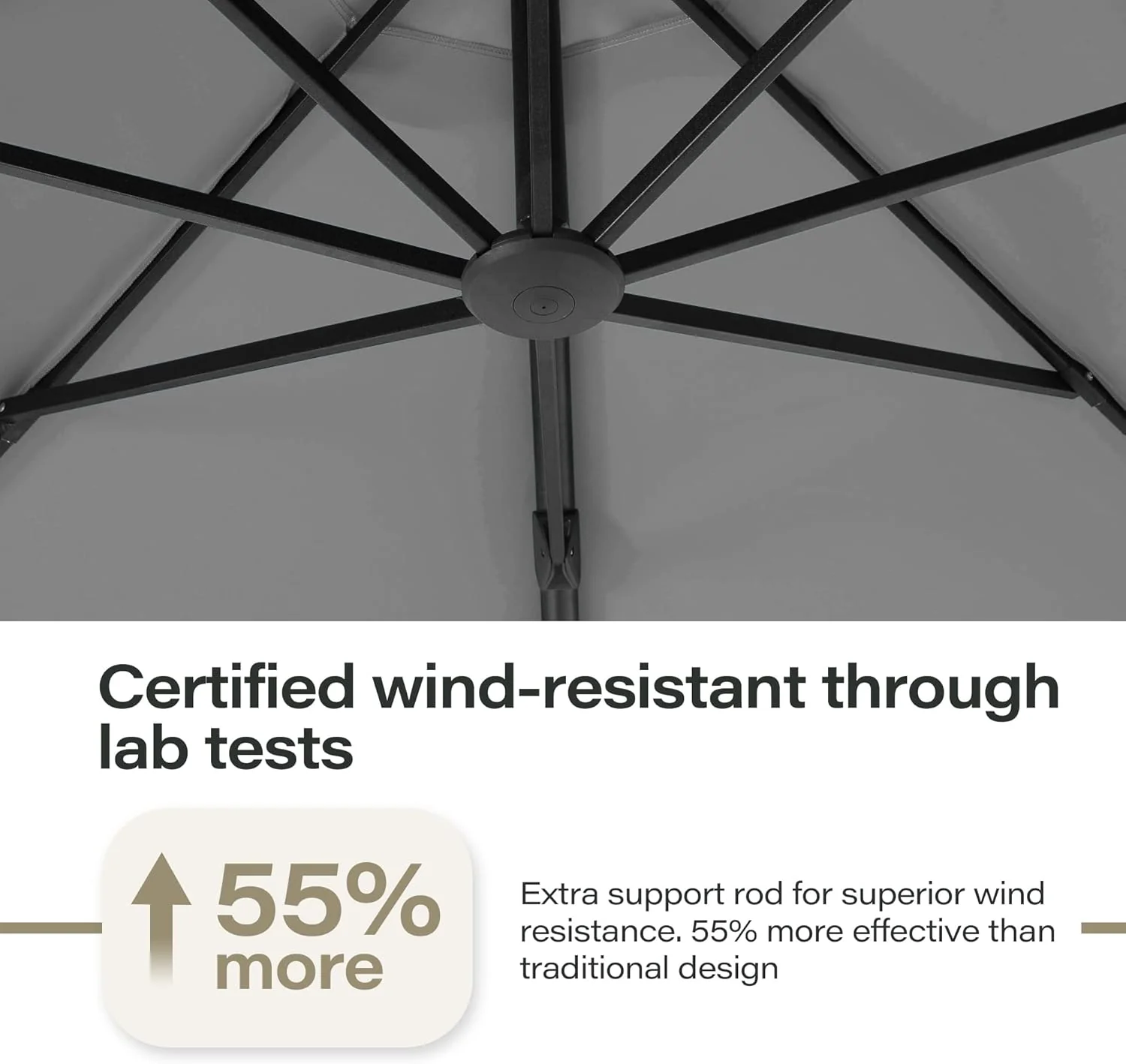 LAUSAINT HOME Outdoor Patio Umbrella with Base included, 11 FT Deluxe Curvy Cantilever Umbrella Heavy Duty Offset Hanging Umbrella with 360�� Rotation for Market, Pool, Garden, Backyard, Deck (Beige)